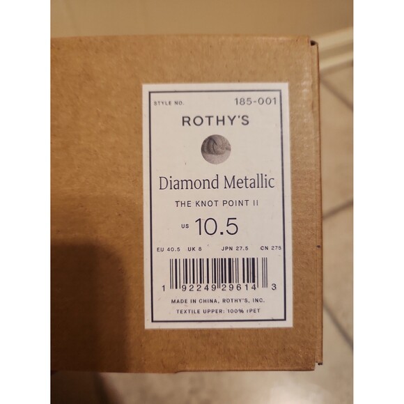 Rothy's "The Knot Point II" Flats in "Diamond Metallic" Silver Size 10.5 - Picture 11 of 12